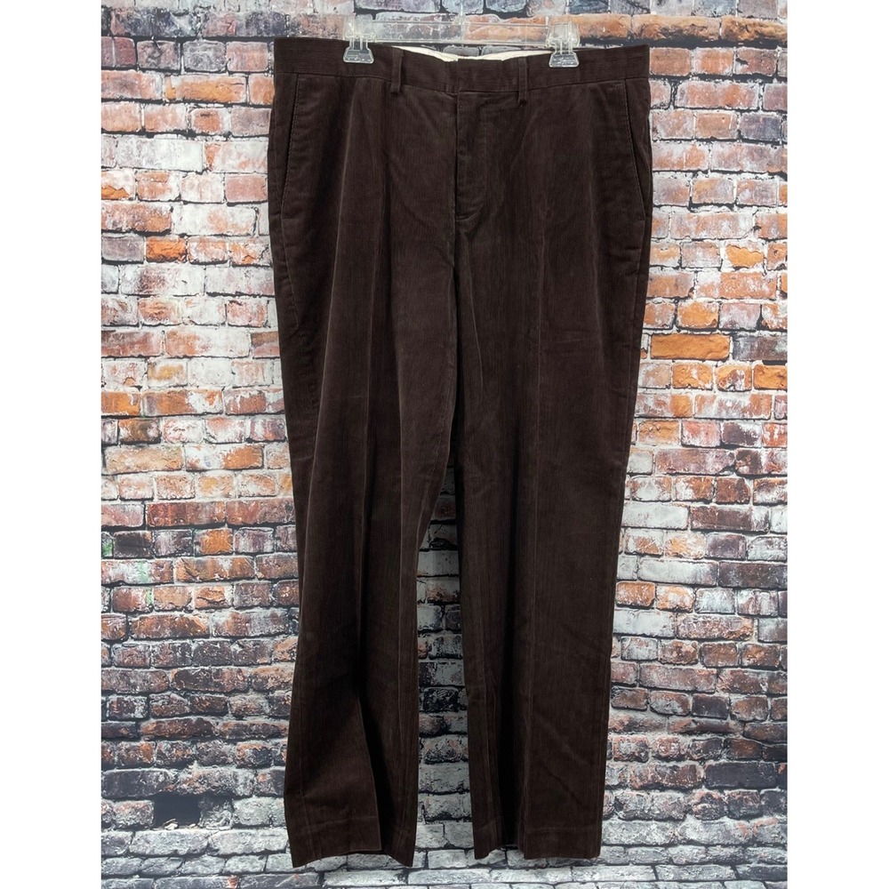 Polo Ralph Lauren Corduroy Pants Mens 38R Brown Cotton Straight Leg Trousers